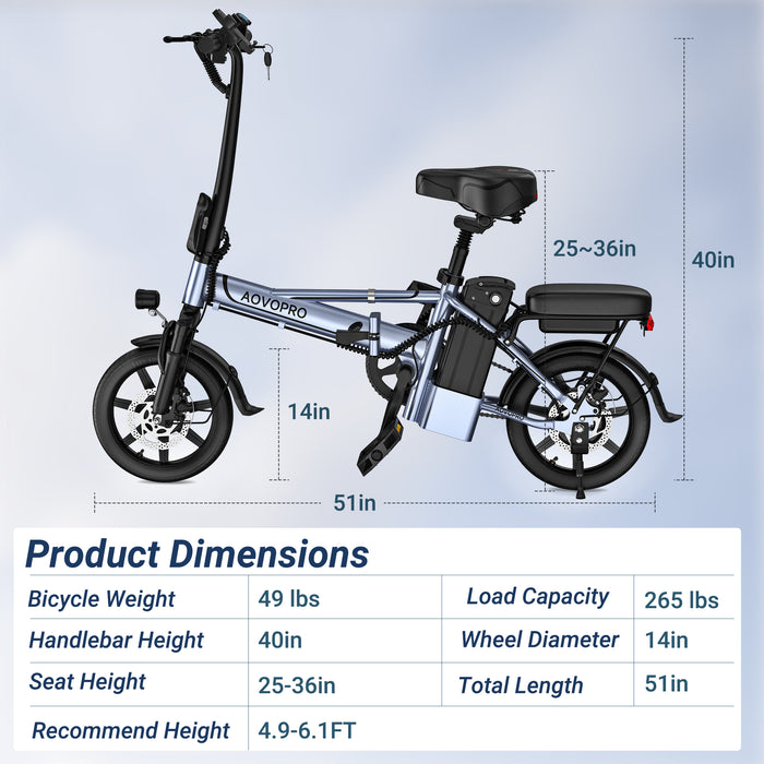 AOVOPRO EB60 Electric Bike 500W 48V