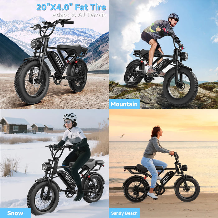 AOVOPRO AP20 Electric Bike for Adults 20 X 4.0 Fat Tire
